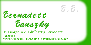 bernadett banszky business card